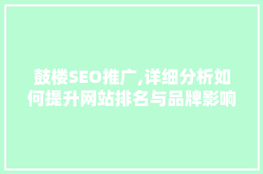 鼓楼SEO推广,详细分析如何提升网站排名与品牌影响力