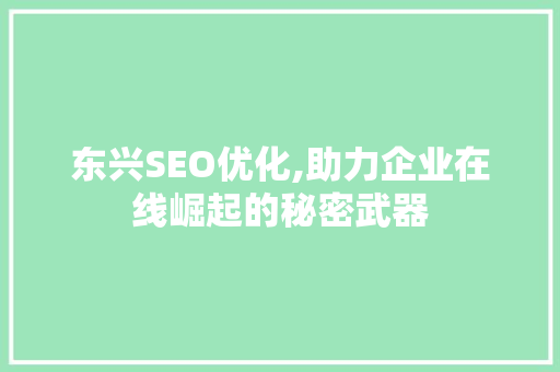 东兴SEO优化,助力企业在线崛起的秘密武器