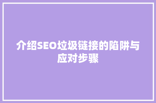 介绍SEO垃圾链接的陷阱与应对步骤