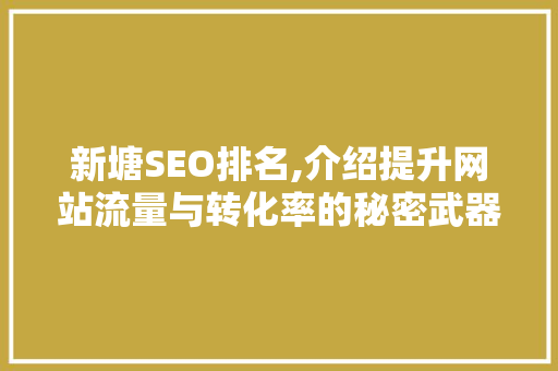 新塘SEO排名,介绍提升网站流量与转化率的秘密武器