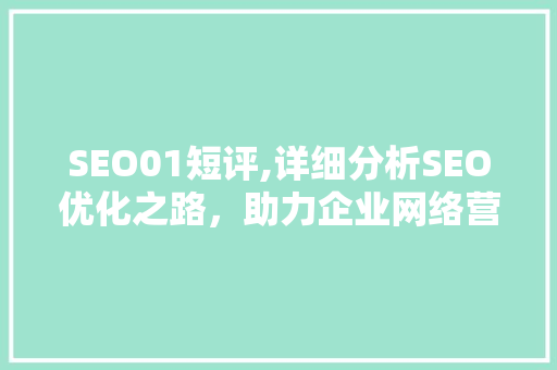 SEO01短评,详细分析SEO优化之路，助力企业网络营销 电脑故障维修