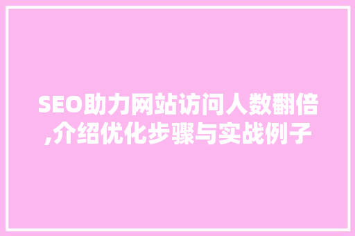 SEO助力网站访问人数翻倍,介绍优化步骤与实战例子 SEO助力网站访问人数翻倍,介绍优化步骤与实战例子