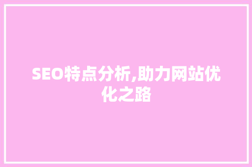 SEO特点分析,助力网站优化之路
