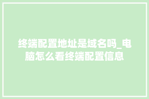 终端配置地址是域名吗_电脑怎么看终端配置信息