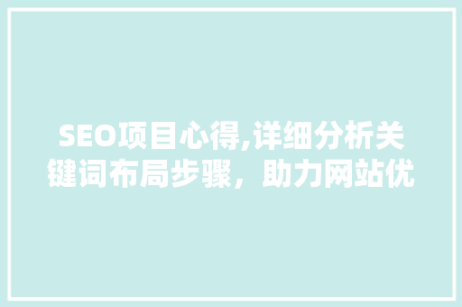 SEO项目心得,详细分析关键词布局步骤，助力网站优化 电脑基础