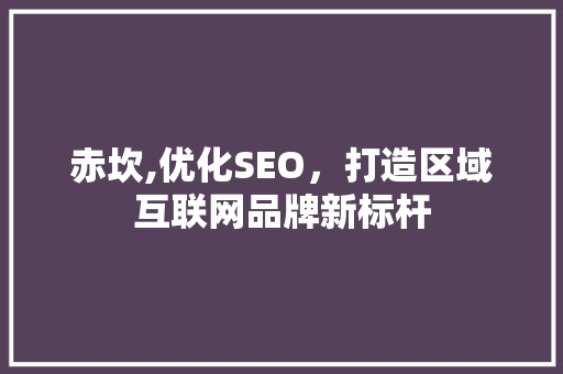 赤坎,优化SEO,打造区域互联网品牌新标杆 赤坎,优化SEO,打造区域互联网品牌新标杆