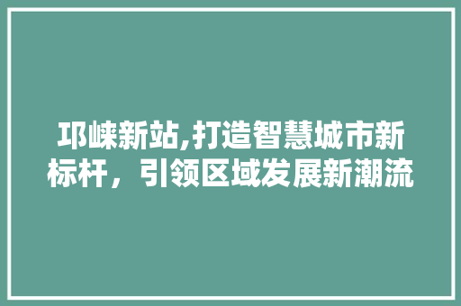 邛崃新站,打造智慧城市新标杆，引领区域发展新潮流