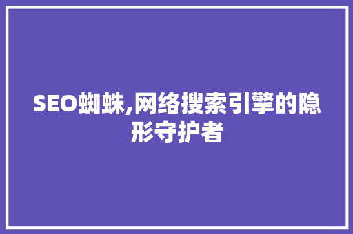 SEO蜘蛛,网络搜索引擎的隐形守护者
