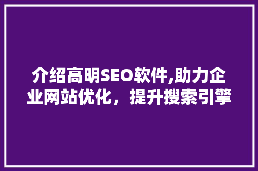 介绍高明SEO软件,助力企业网站优化，提升搜索引擎排名