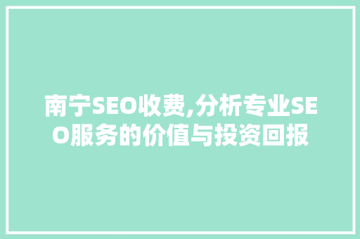 南宁SEO收费,分析专业SEO服务的价值与投资回报