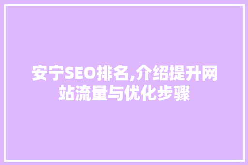 安宁SEO排名,介绍提升网站流量与优化步骤