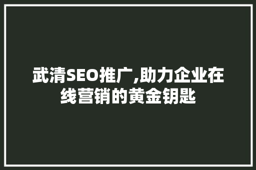 武清SEO推广,助力企业在线营销的黄金钥匙 电脑配置