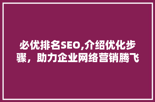 必优排名SEO,介绍优化步骤，助力企业网络营销腾飞