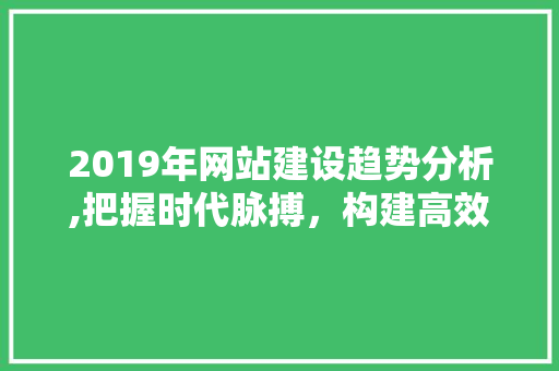 2019年网站建设趋势分析,把握时代脉搏，构建高效网络平台