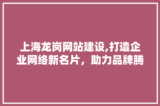 上海龙岗网站建设,打造企业网络新名片，助力品牌腾飞