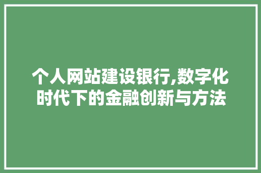 个人网站建设银行,数字化时代下的金融创新与方法