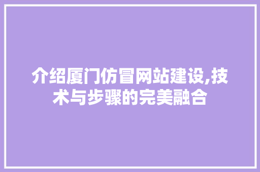 介绍厦门仿冒网站建设,技术与步骤的完美融合