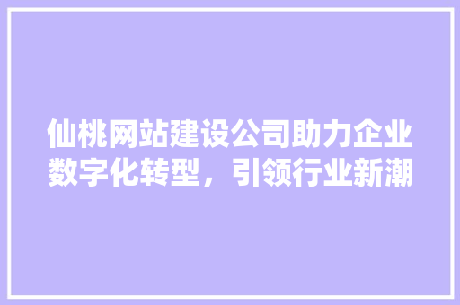 仙桃网站建设公司助力企业数字化转型,引领行业新潮流 仙桃网站建设公司助力企业数字化转型,引领行业新潮流
