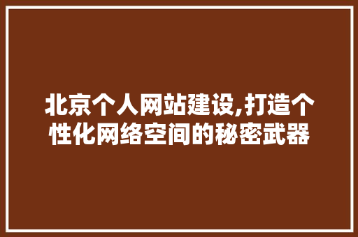 北京个人网站建设,打造个性化网络空间的秘密武器