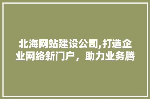 北海网站建设公司,打造企业网络新门户，助力业务腾飞