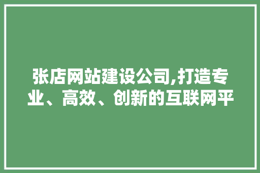 张店网站建设公司,打造专业、高效、创新的互联网平台