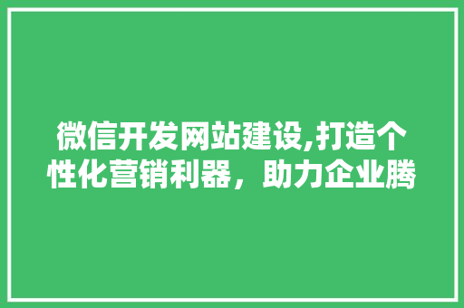 微信开发网站建设,打造个性化营销利器，助力企业腾飞