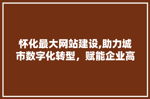 怀化最大网站建设,助力城市数字化转型，赋能企业高质量发展