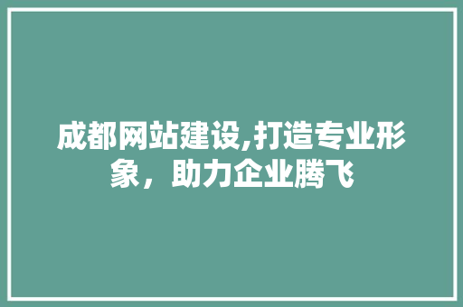 成都网站建设,打造专业形象，助力企业腾飞