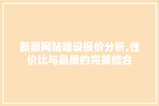 新蔡网站建设报价分析,性价比与品质的完美结合