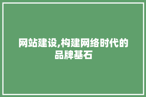 网站建设,构建网络时代的品牌基石 网站建设,构建网络时代的品牌基石