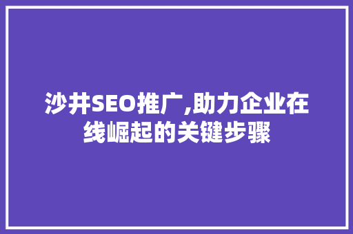 沙井SEO推广,助力企业在线崛起的关键步骤