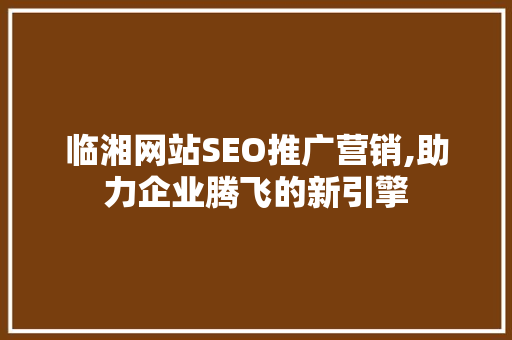 临湘网站SEO推广营销,助力企业腾飞的新引擎