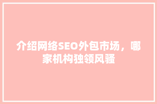 介绍网络SEO外包市场,哪家机构独领风骚 介绍网络SEO外包市场,哪家机构独领风骚