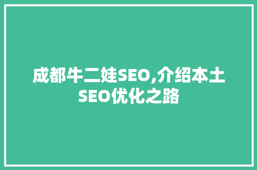 成都牛二娃SEO,介绍本土SEO优化之路