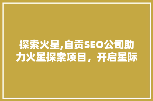 探索火星,自贡SEO公司助力火星探索项目，开启星际传播新篇章