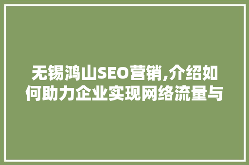 无锡鸿山SEO营销,介绍如何助力企业实现网络流量与品牌价值的双提升
