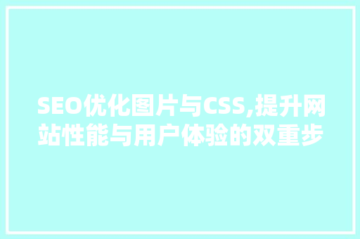SEO优化图片与CSS,提升网站性能与用户体验的双重步骤