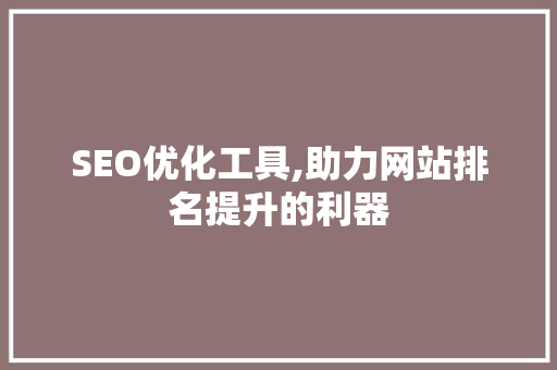 SEO优化工具,助力网站排名提升的利器