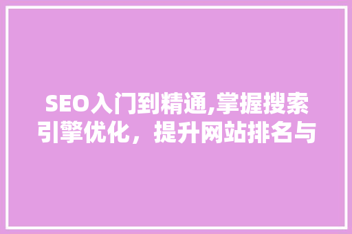 SEO入门到精通,掌握搜索引擎优化，提升网站排名与流量