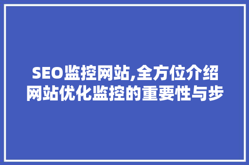 SEO监控网站,全方位介绍网站优化监控的重要性与步骤