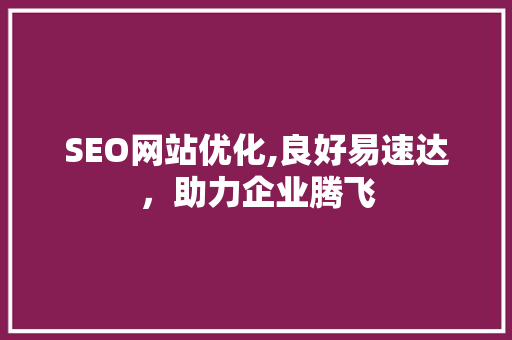 SEO网站优化,良好易速达，助力企业腾飞