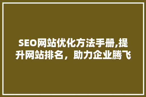 SEO网站优化方法手册,提升网站排名，助力企业腾飞