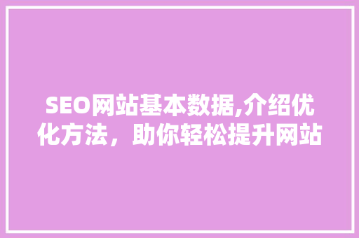 SEO网站基本数据,介绍优化方法，助你轻松提升网站排名