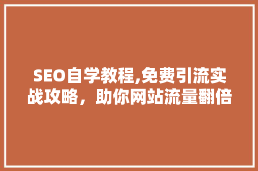SEO自学教程,免费引流实战攻略，助你网站流量翻倍！