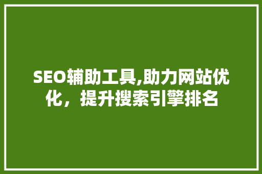 SEO辅助工具,助力网站优化，提升搜索引擎排名