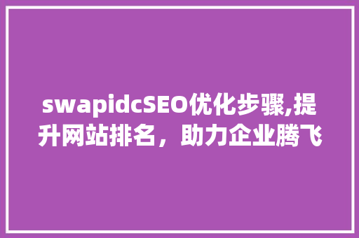swapidcSEO优化步骤,提升网站排名，助力企业腾飞