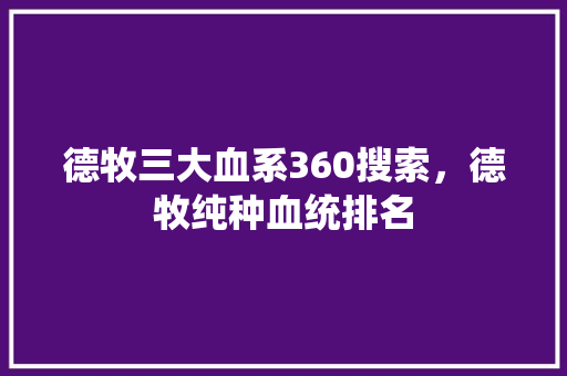 德牧三大血系360搜索,德牧纯种血统排名 德牧三大血系360搜索,德牧纯种血统排名