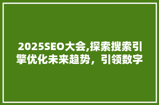 2025SEO大会,探索搜索引擎优化未来趋势，引领数字营销新篇章