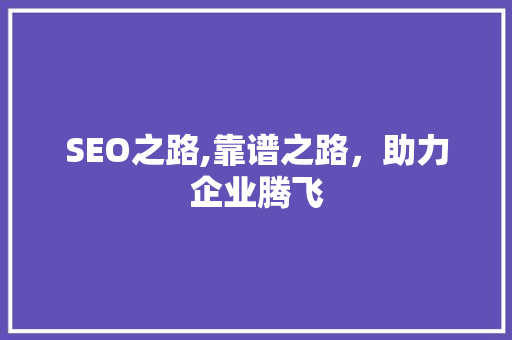 SEO之路,靠谱之路,助力企业腾飞 SEO之路,靠谱之路,助力企业腾飞