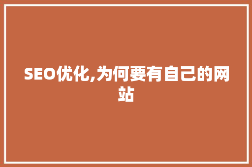 SEO优化,为何要有自己的网站